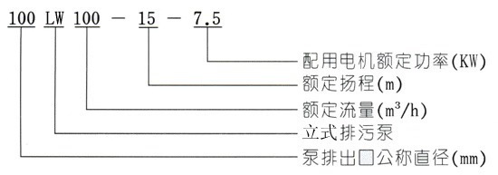 LW直立式无堵塞排污泵型号意义